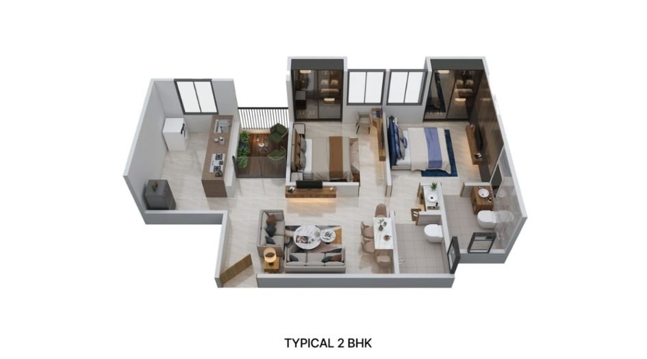 Aakar-Ivory-Heights-Floor-Plan-2 BHK